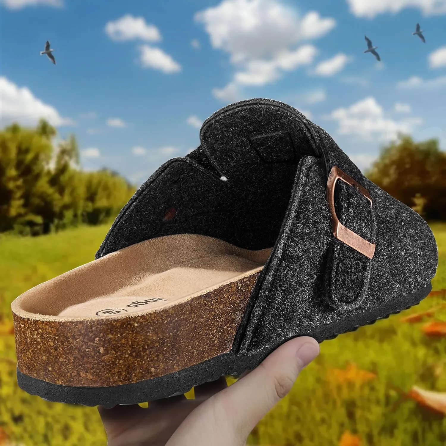 BULLIANT Comfort Clogs Slippers Sandals Nurse Work Shoes Unisex for Men Women with Cushioned Cork-Footbed