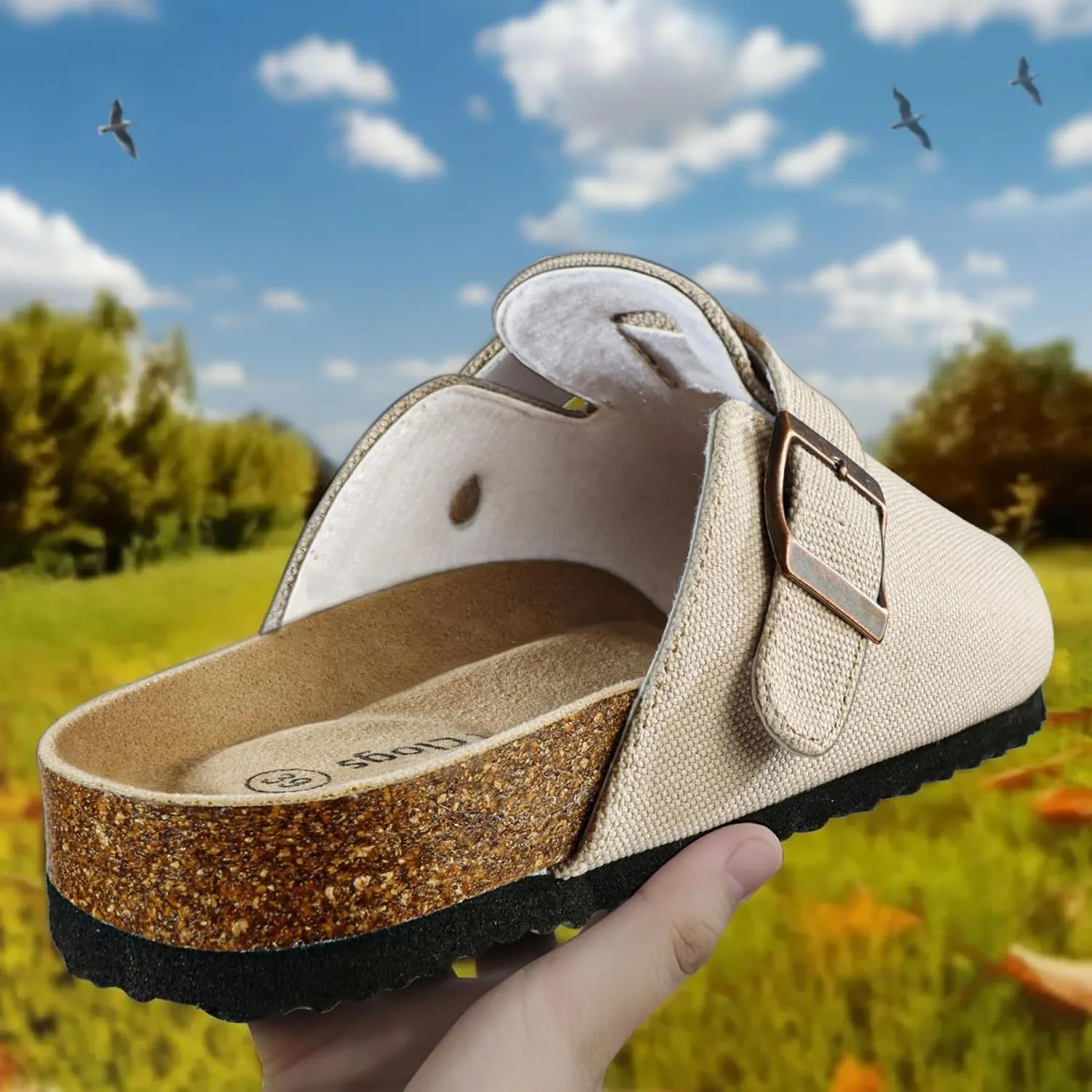 BULLIANT Women Clogs-Comfortable Mules Slippers Sandals Nurse Shoes Unisex for Men-Cushioned Footed Flannel-Lined Upper
