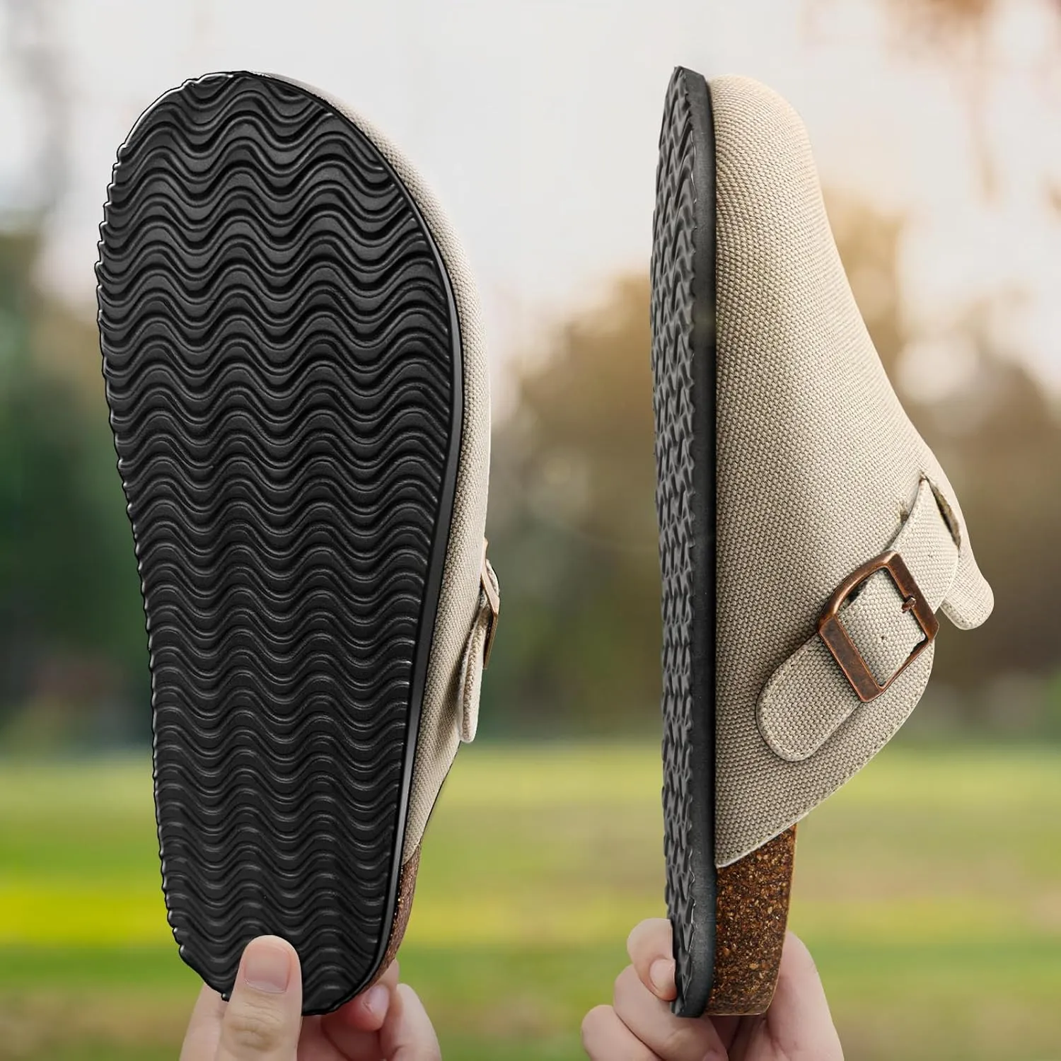 BULLIANT Women Clogs-Comfortable Mules Slippers Sandals Nurse Shoes Unisex for Men-Cushioned Footed Flannel-Lined Upper