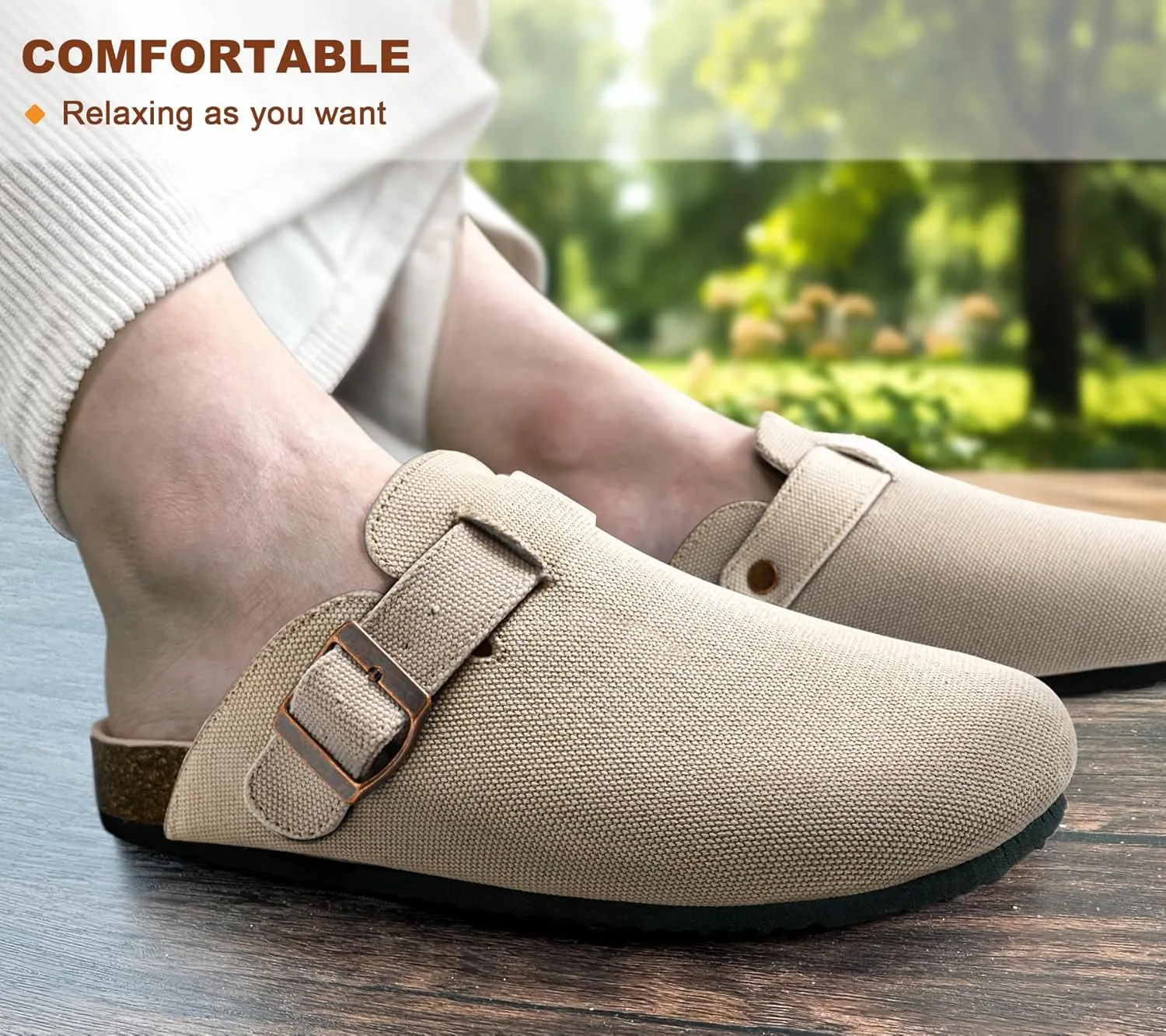 BULLIANT Women Clogs-Comfortable Mules Slippers Sandals Nurse Shoes Unisex for Men-Cushioned Footed Flannel-Lined Upper