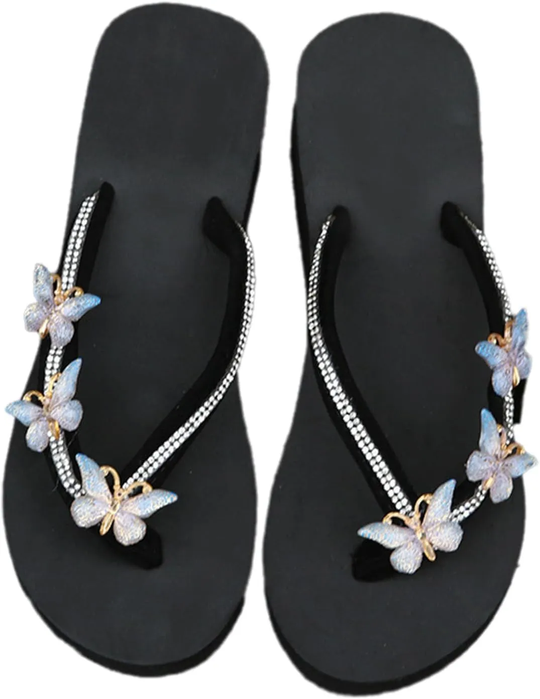 Butterfly Shoes, Butterfly Sandals Slippers, Ladies Stylish Summer Flip Flops Casual Rhinestone Butterfly Sandals Slippers