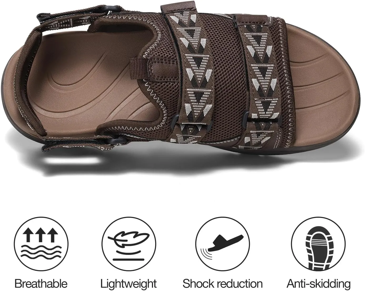 CAMEL CROWN Men's Hiking Sandals Anti-slipping Athletic Water Shoes with Arch Support Adjustable Straps Summer Sandal