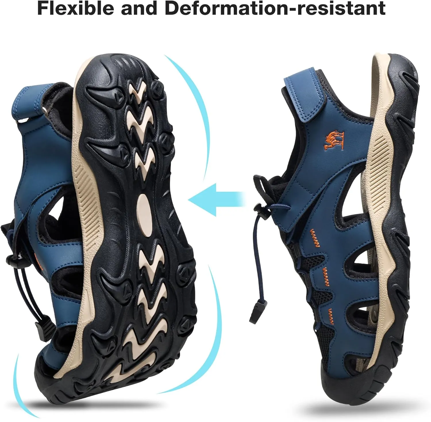 CAMEL CROWN Men's Hiking Sandals Anti-Slipping Athletic Water Shoes with Arch Support Closed Toe Outdoor Summer Camping Sandal for Beach