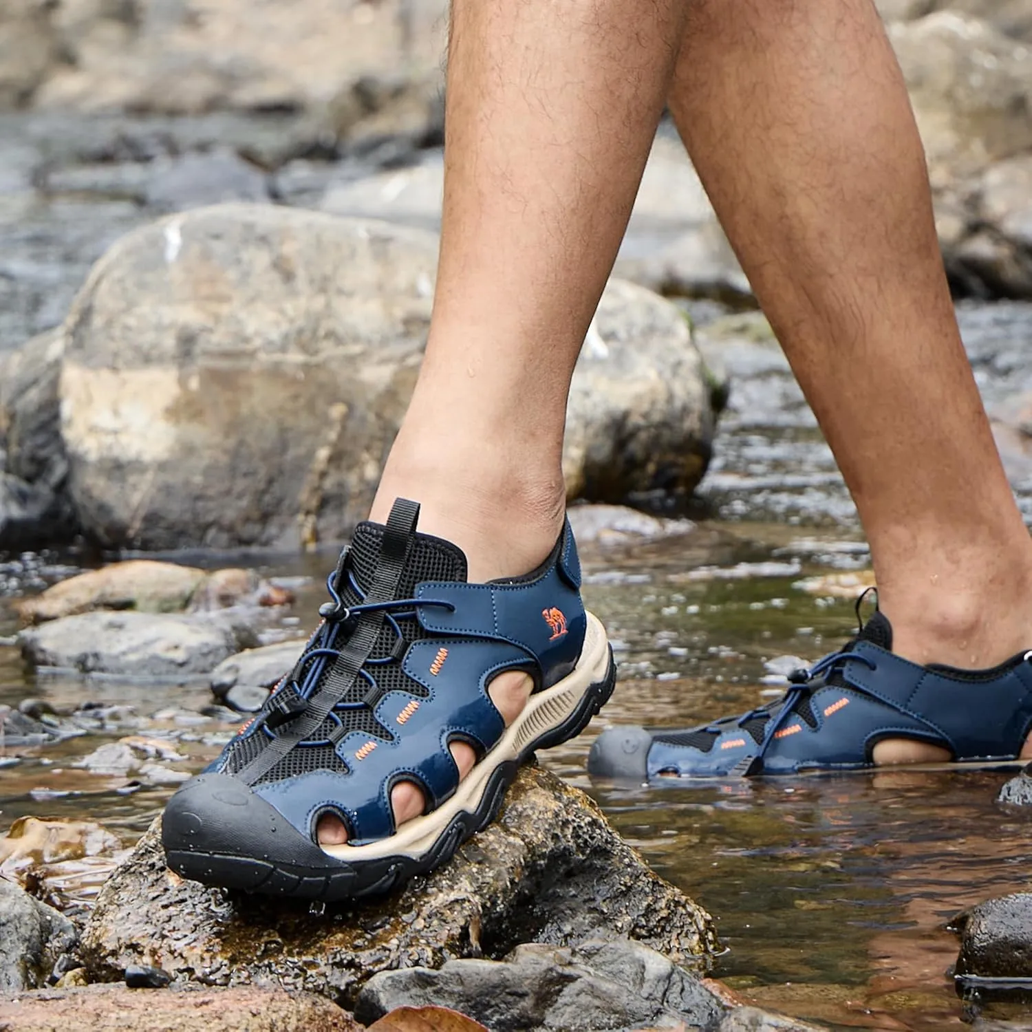 CAMEL CROWN Men's Hiking Sandals Anti-Slipping Athletic Water Shoes with Arch Support Closed Toe Outdoor Summer Camping Sandal for Beach