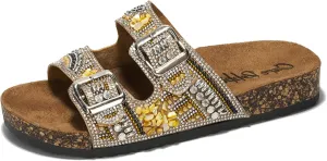 Cape Robbin Danita Rhinestone Buckle Cork Sandals (Danita)