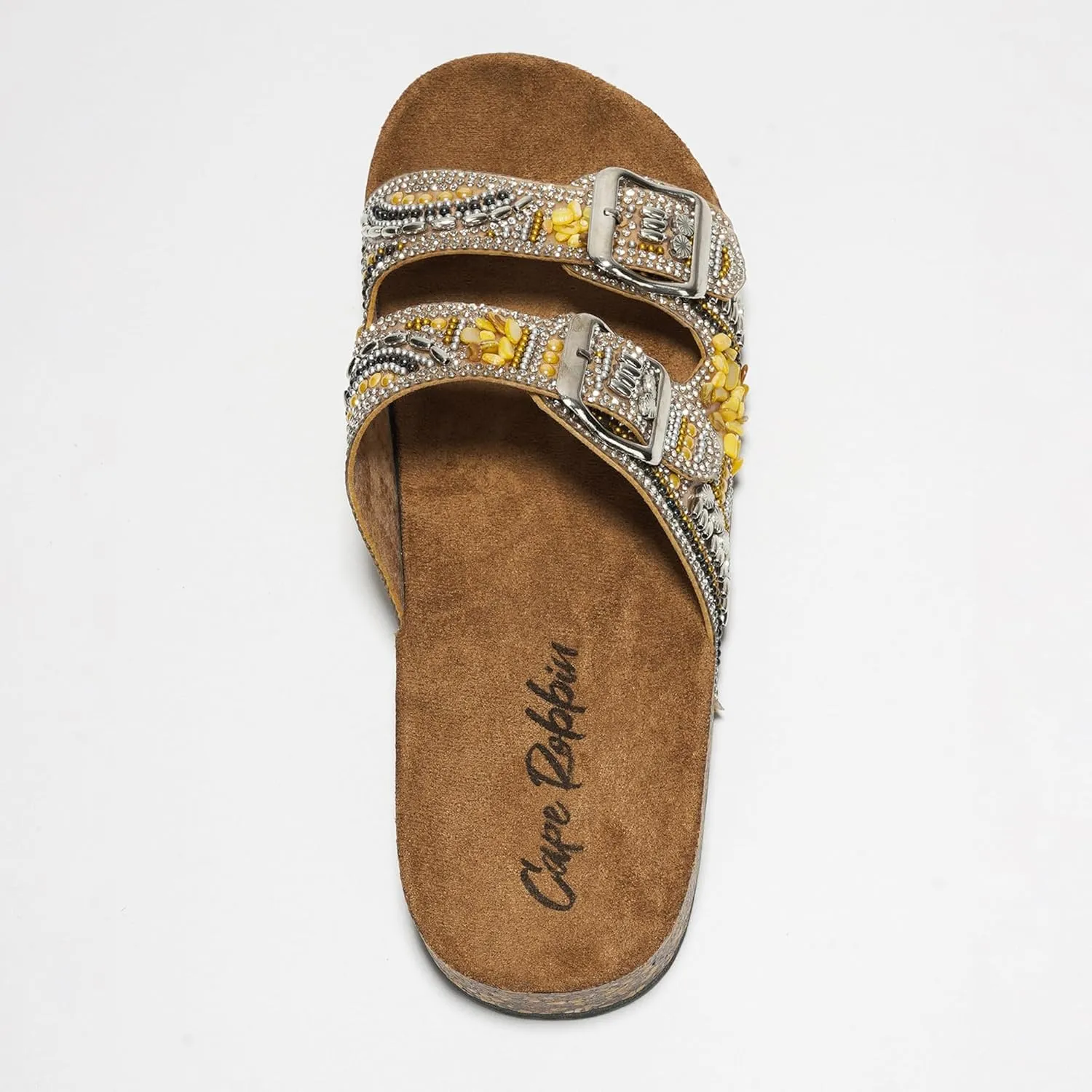 Cape Robbin Danita Rhinestone Buckle Cork Sandals (Danita)