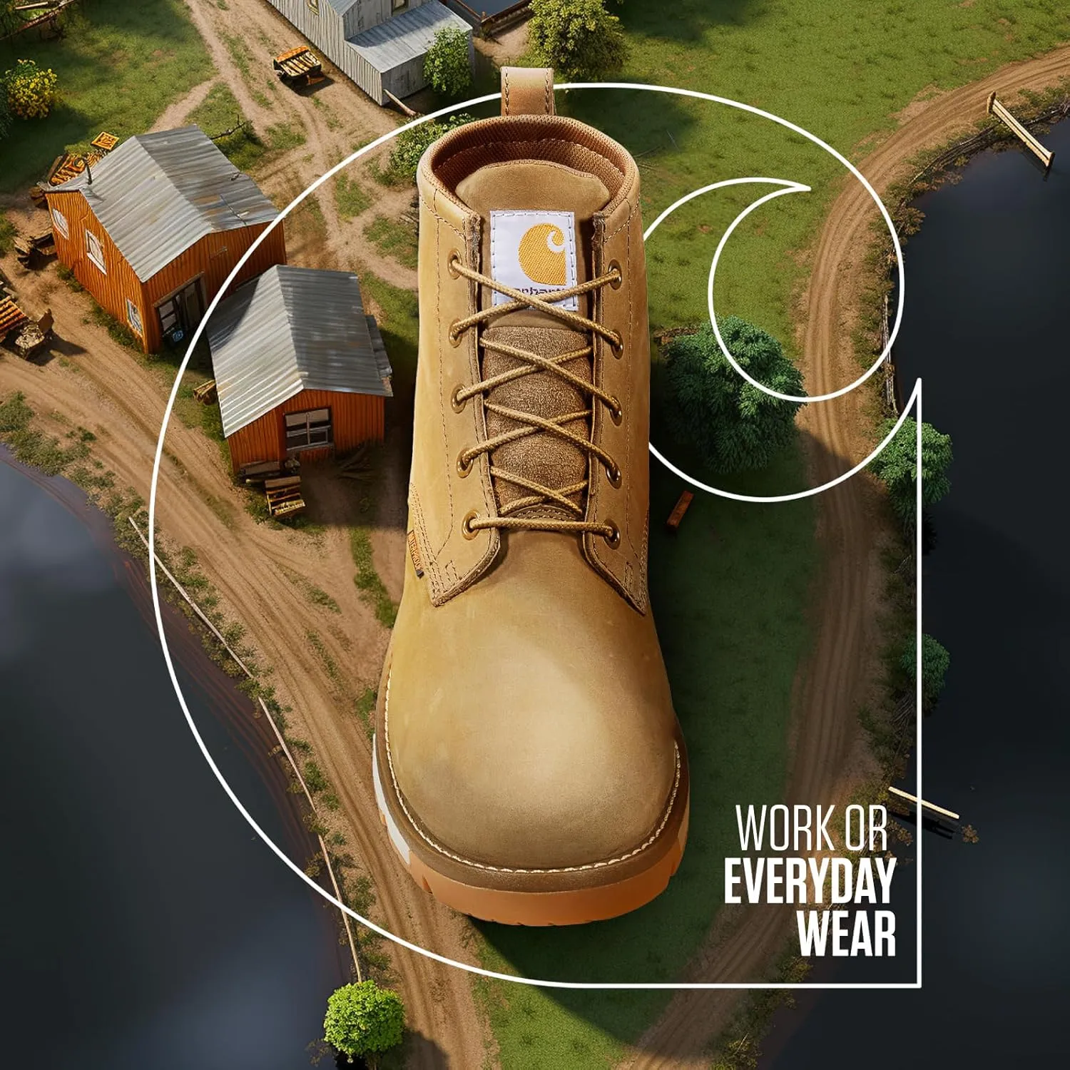 Carhartt Millbrook Waterproof Wedge Boot - Work Boots for Men, Slip & Electrical Hazard Resistant, with 5" Shaft, Breathable Membrane, and Lightweight EVA Midsole