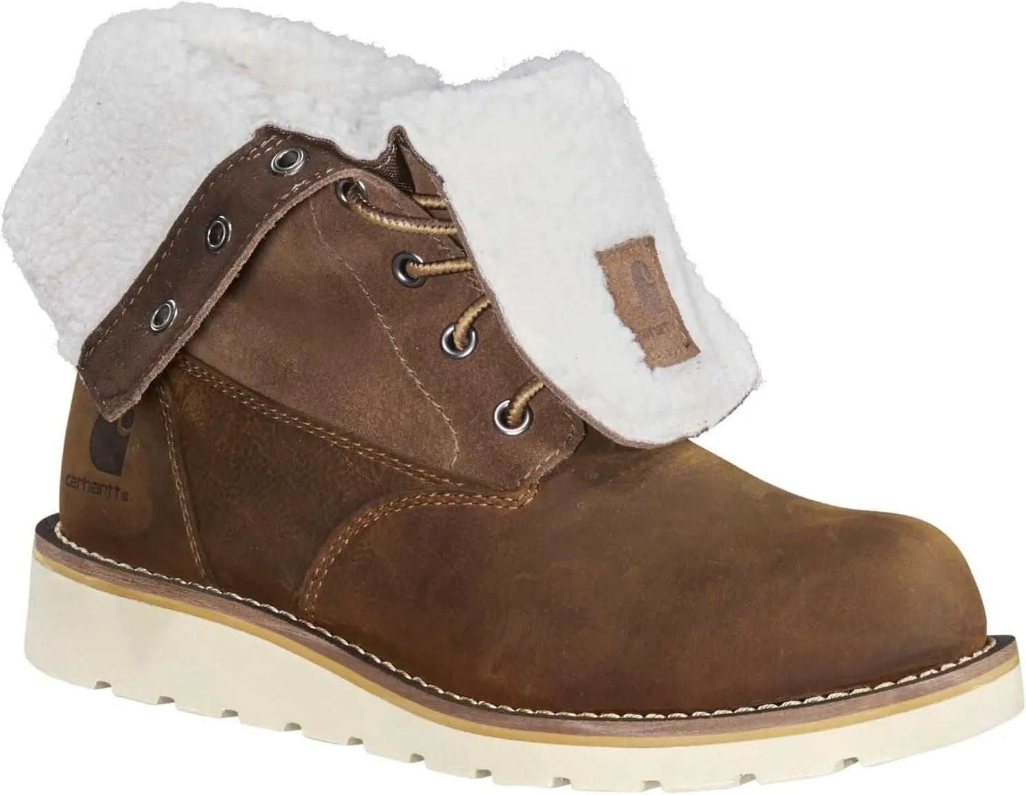 Carhartt Women's Waterproof Sherpa Lined Fold Down Winter Wedge Boot