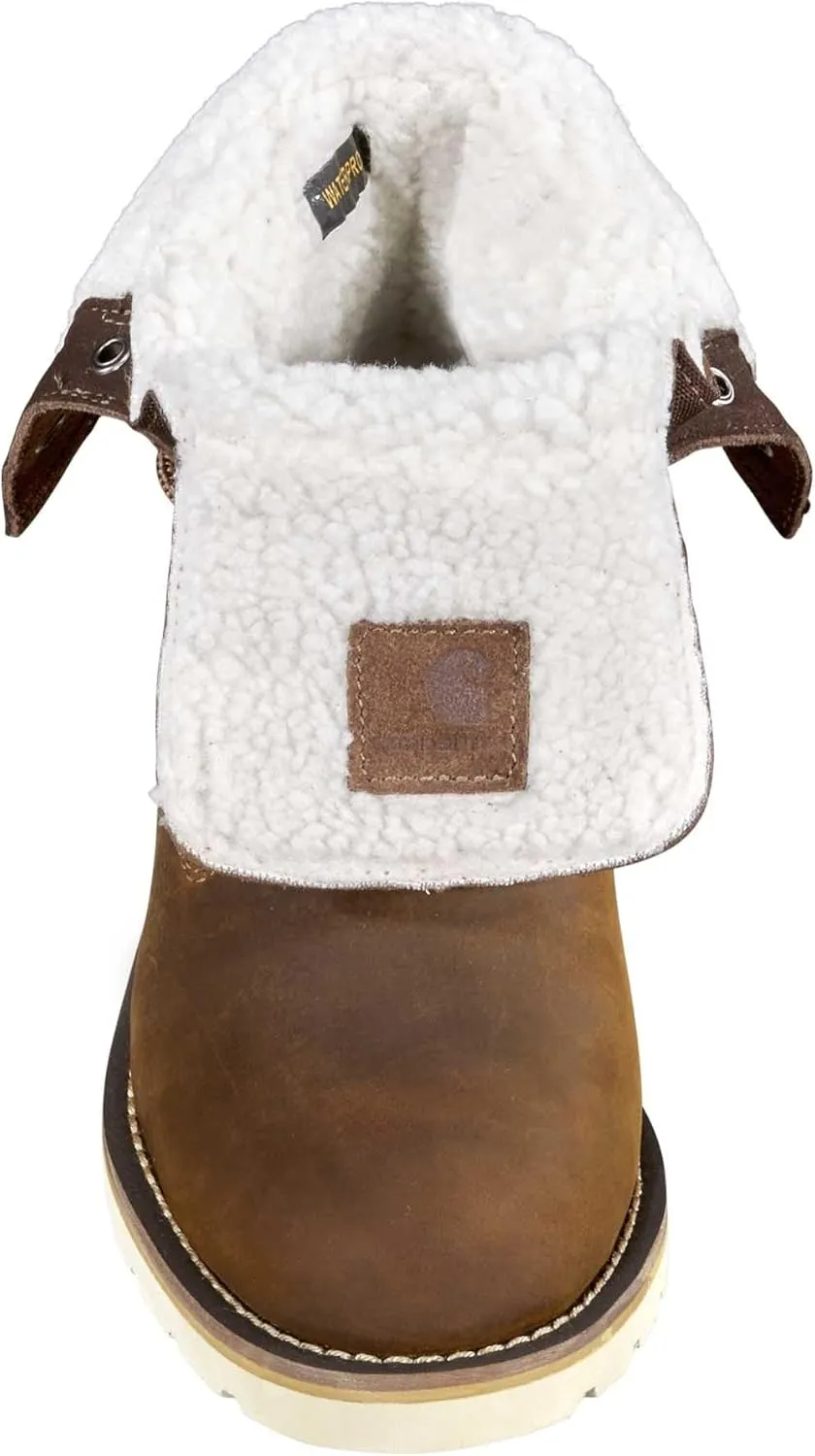 Carhartt Women's Waterproof Sherpa Lined Fold Down Winter Wedge Boot