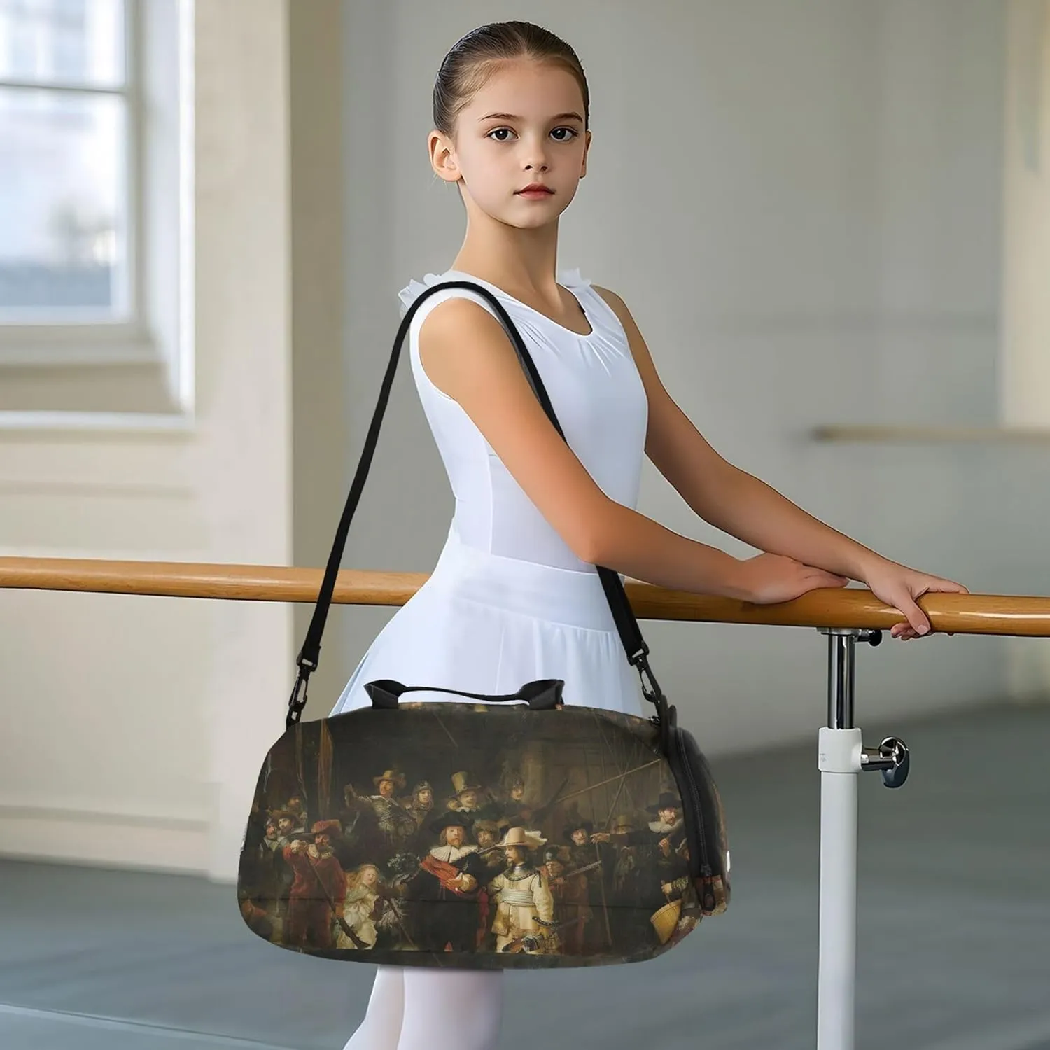 Carry on Duffel Bag Boy Overnight Weekender Duffel Rembrandt Print Night Watch Girls Duffle Bags for Travel Luggage Kids Sports