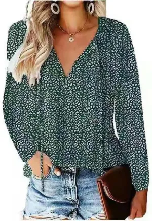CERYIWER Women's Short Sleeve Casual Shirts Boho Floral Print V Neck Tops Loose Blouses