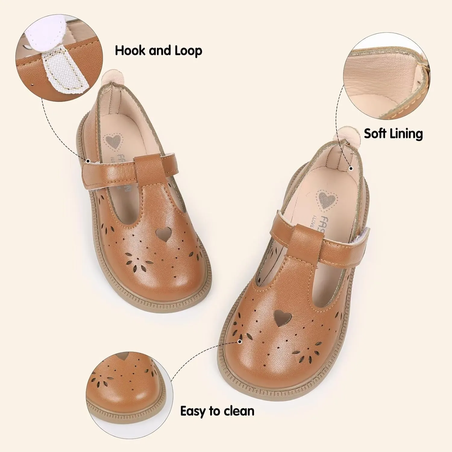 CIOR Toddler Little Girls Mary Jane Dress Shoes School Party Princess Dress Shoes for Girls Flats