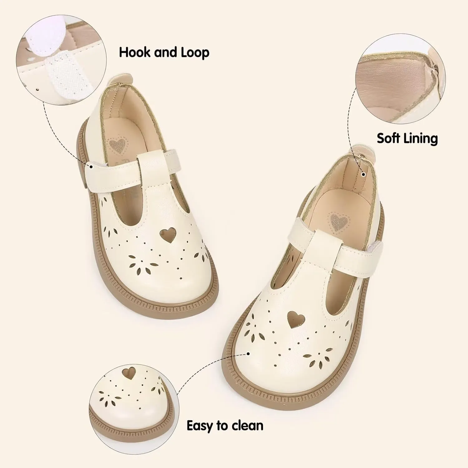 CIOR Toddler Little Girls Mary Jane Dress Shoes School Party Princess Dress Shoes for Girls Flats