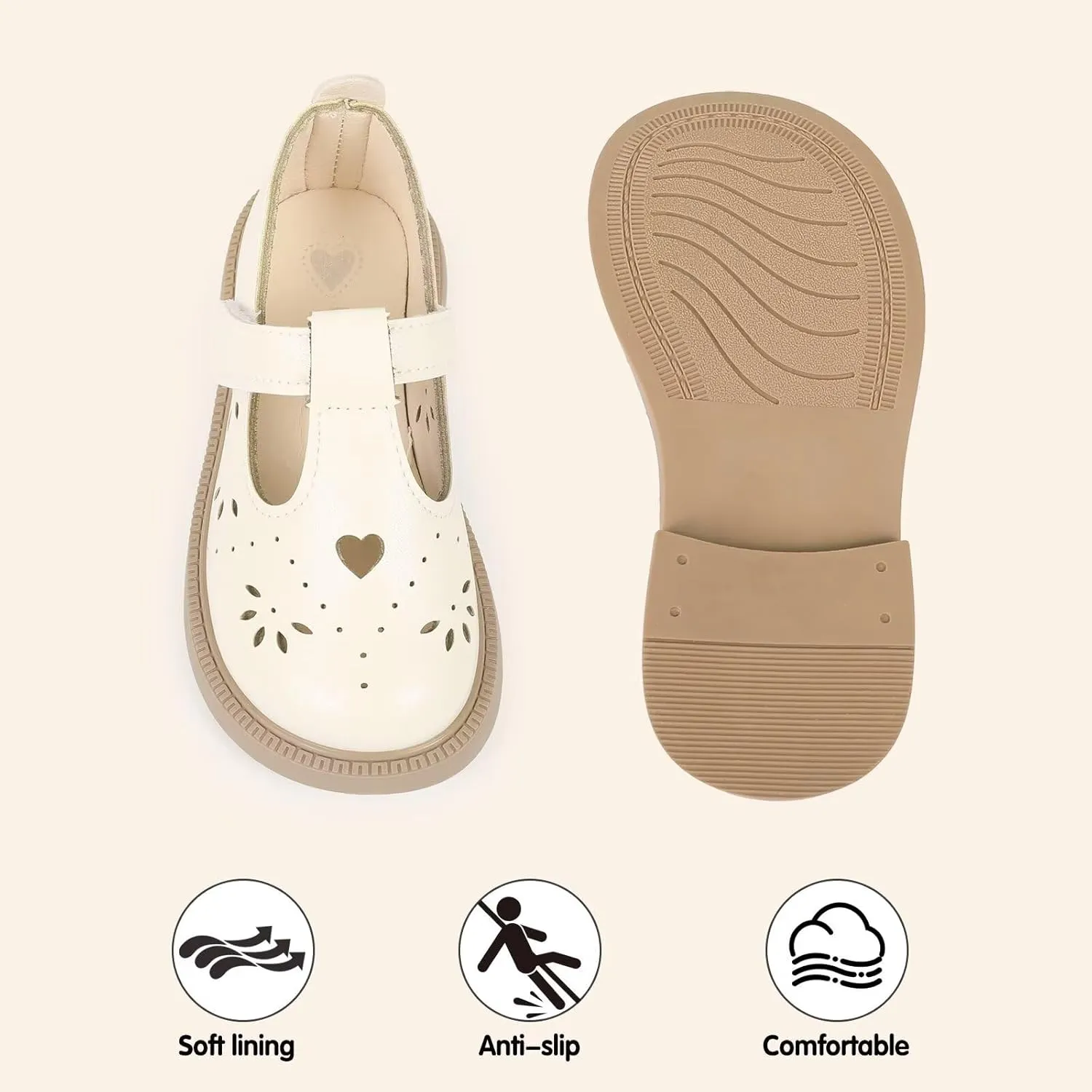 CIOR Toddler Little Girls Mary Jane Dress Shoes School Party Princess Dress Shoes for Girls Flats