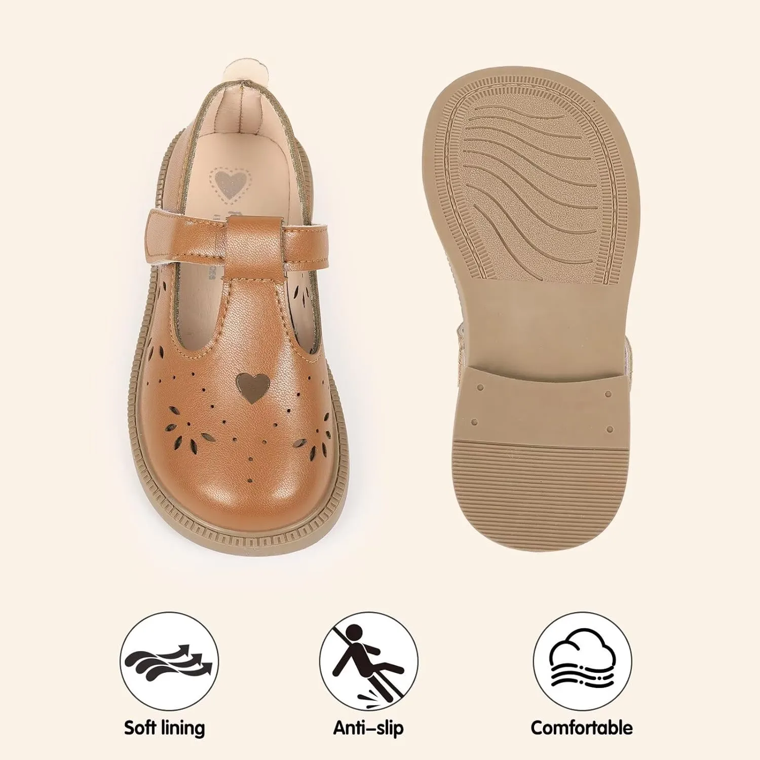 CIOR Toddler Little Girls Mary Jane Dress Shoes School Party Princess Dress Shoes for Girls Flats