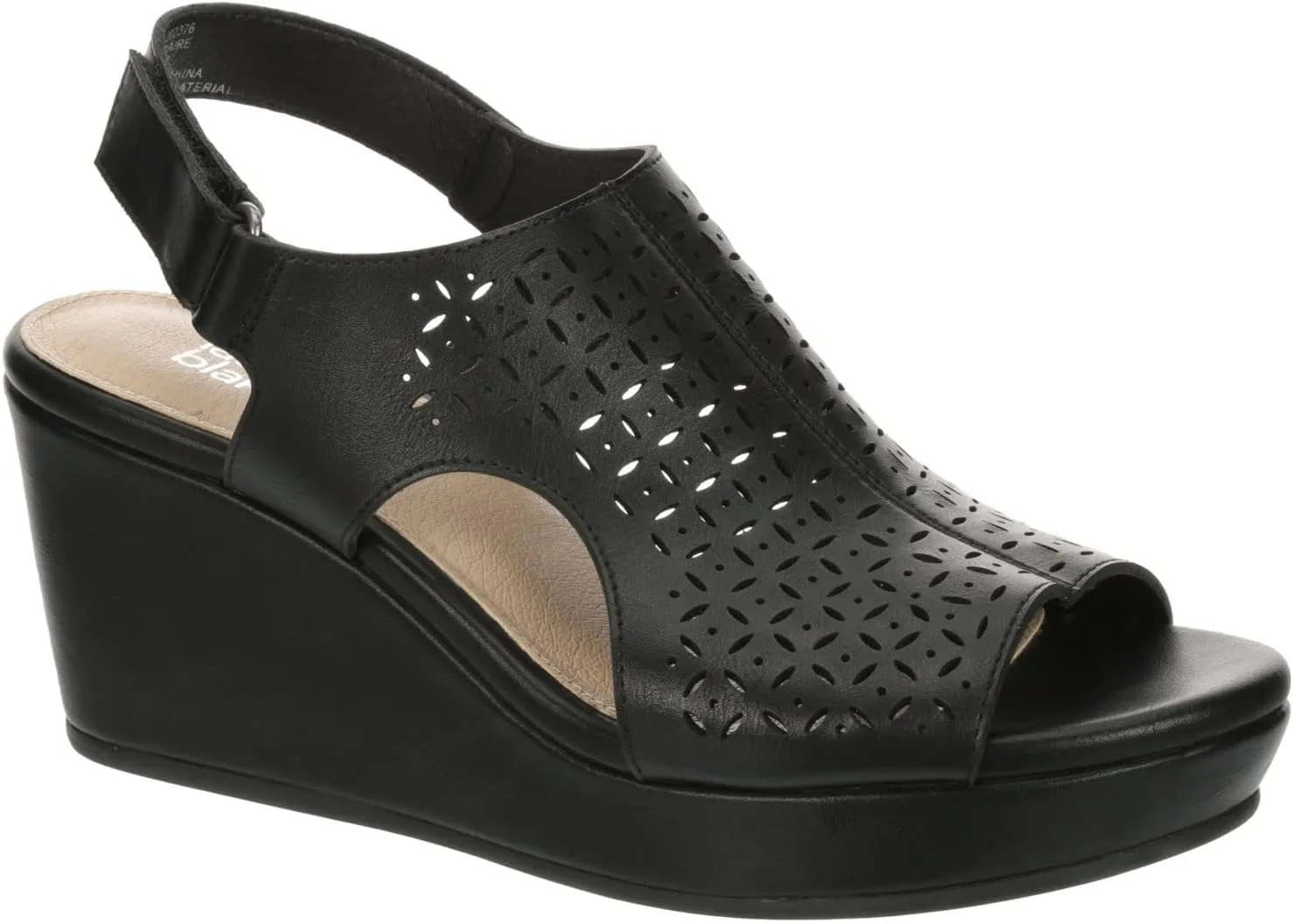 Claire - Women's Open Toe Leather Platform Ankle Strap Wedge Sandals