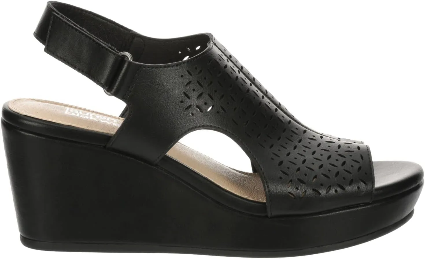 Claire - Women's Open Toe Leather Platform Ankle Strap Wedge Sandals
