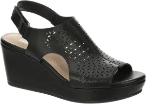 Claire - Women's Open Toe Leather Platform Ankle Strap Wedge Sandals
