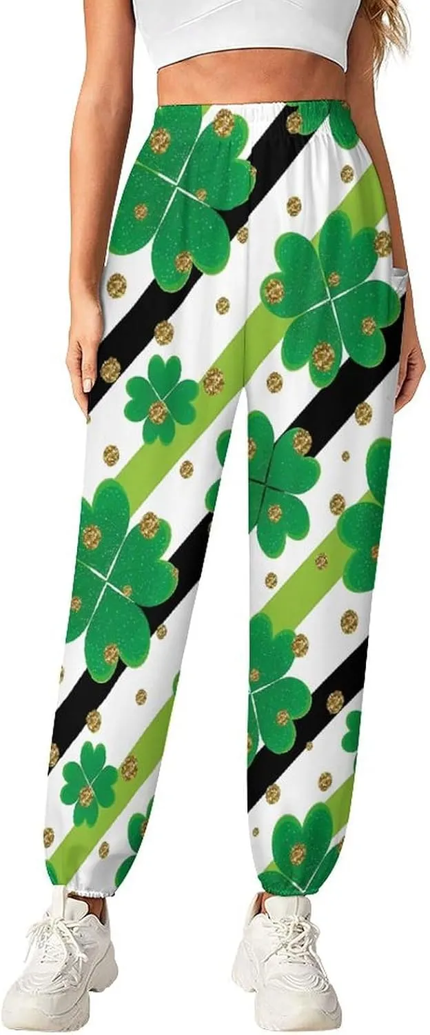 Clover Pattern Yoga Bloomers Women Hippie Harem Pant Lantern Pants Elastic Gym Long Pants Loose Casual Sweatpants