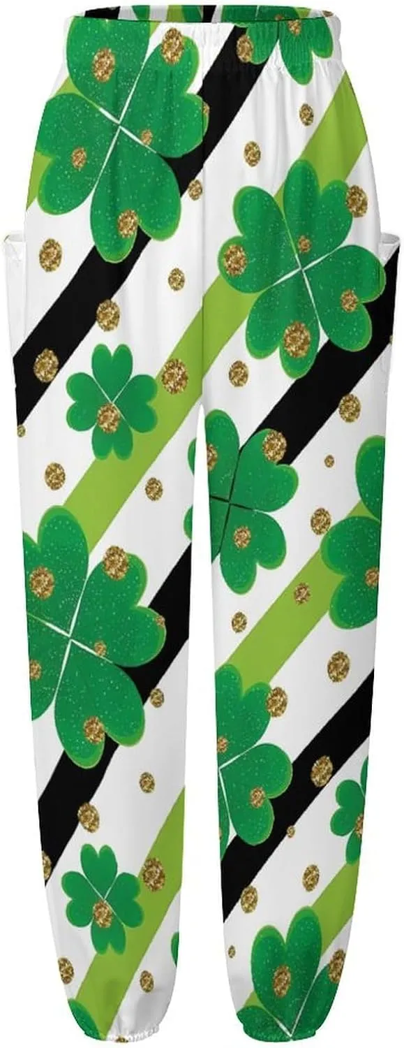 Clover Pattern Yoga Bloomers Women Hippie Harem Pant Lantern Pants Elastic Gym Long Pants Loose Casual Sweatpants