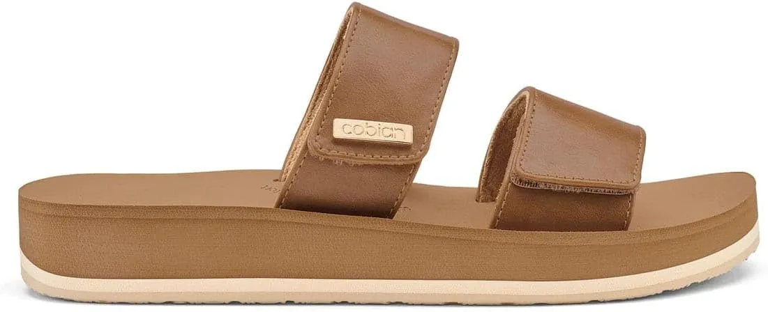 Cobian Women's Dana Rise Synthetic Leather Strap Slides Sandals