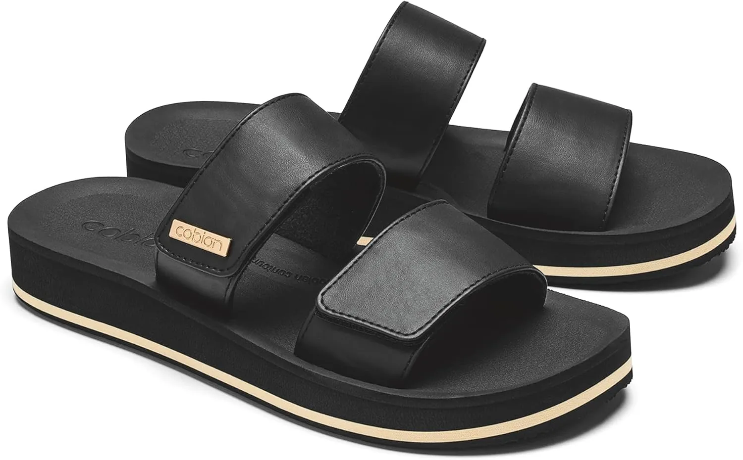 Cobian Women's Dana Rise Synthetic Leather Strap Slides Sandals