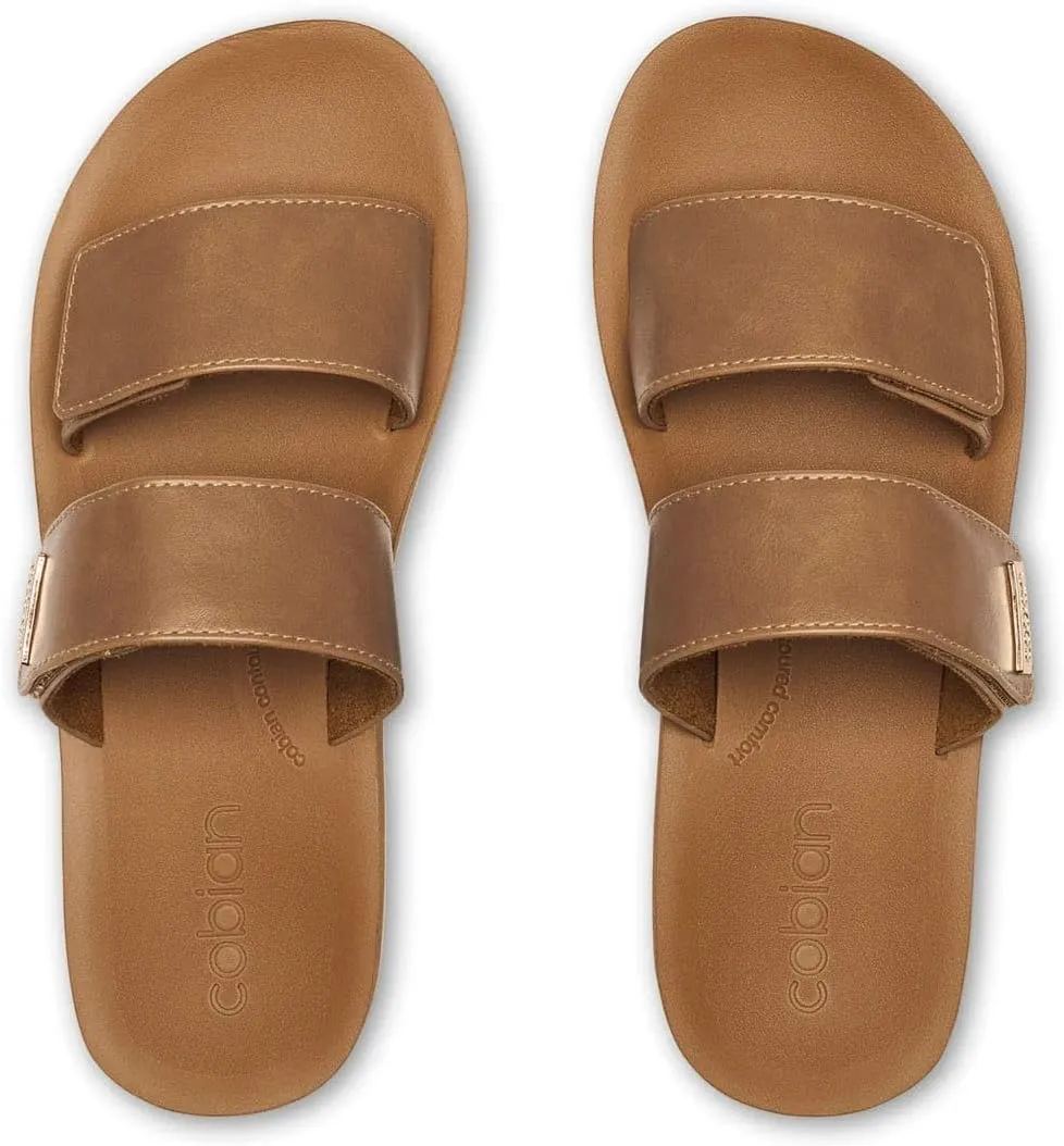 Cobian Women's Dana Rise Synthetic Leather Strap Slides Sandals