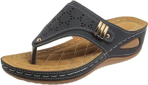 Comfy Sandals for Women Walking Arch Support Wedge Flip Flops, Summer 2025 Comfortable Dressy Casual Beach Slippers