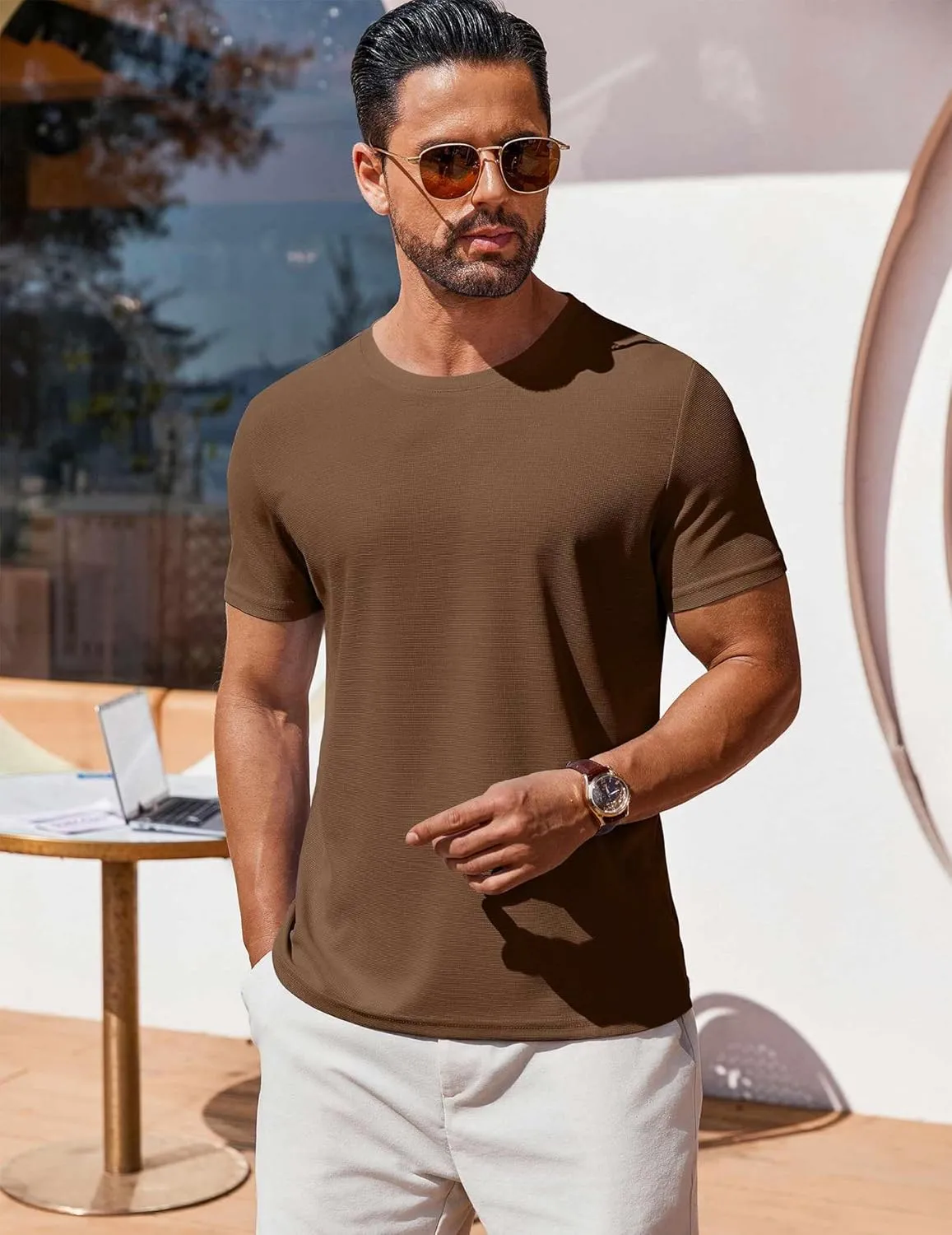COOFANDY Men's T Shirt Short Sleeve Crew Neck T-Shirt Casual Summer Classic Basic Tee Shirts