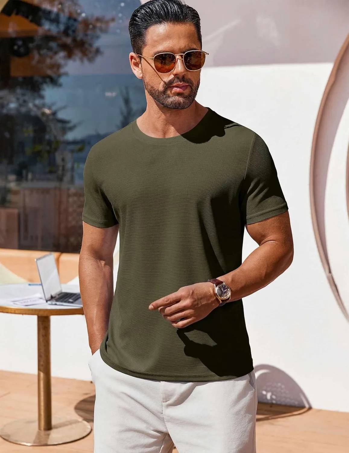 COOFANDY Men's T Shirt Short Sleeve Crew Neck T-Shirt Casual Summer Classic Basic Tee Shirts