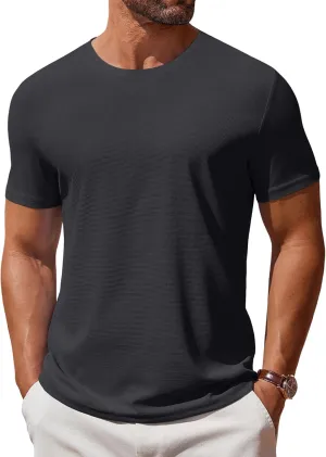 COOFANDY Men's T Shirt Short Sleeve Crew Neck T-Shirt Casual Summer Classic Basic Tee Shirts