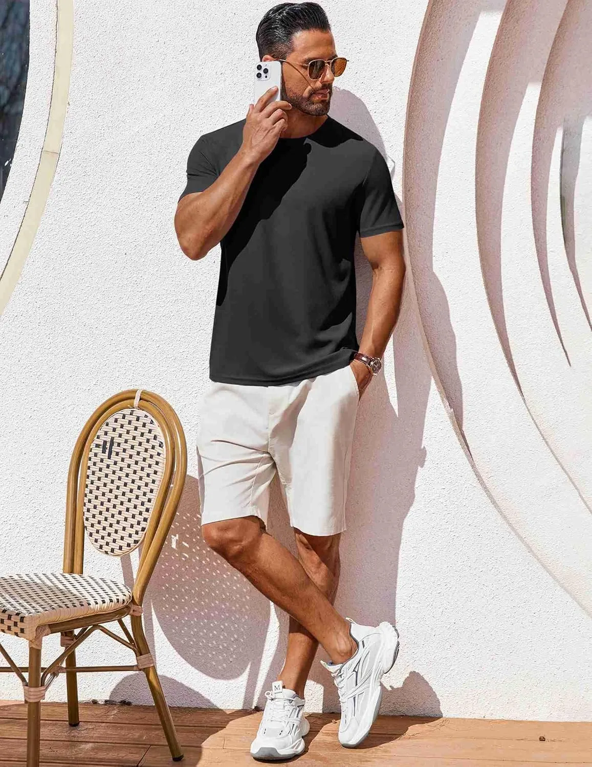 COOFANDY Men's T Shirt Short Sleeve Crew Neck T-Shirt Casual Summer Classic Basic Tee Shirts