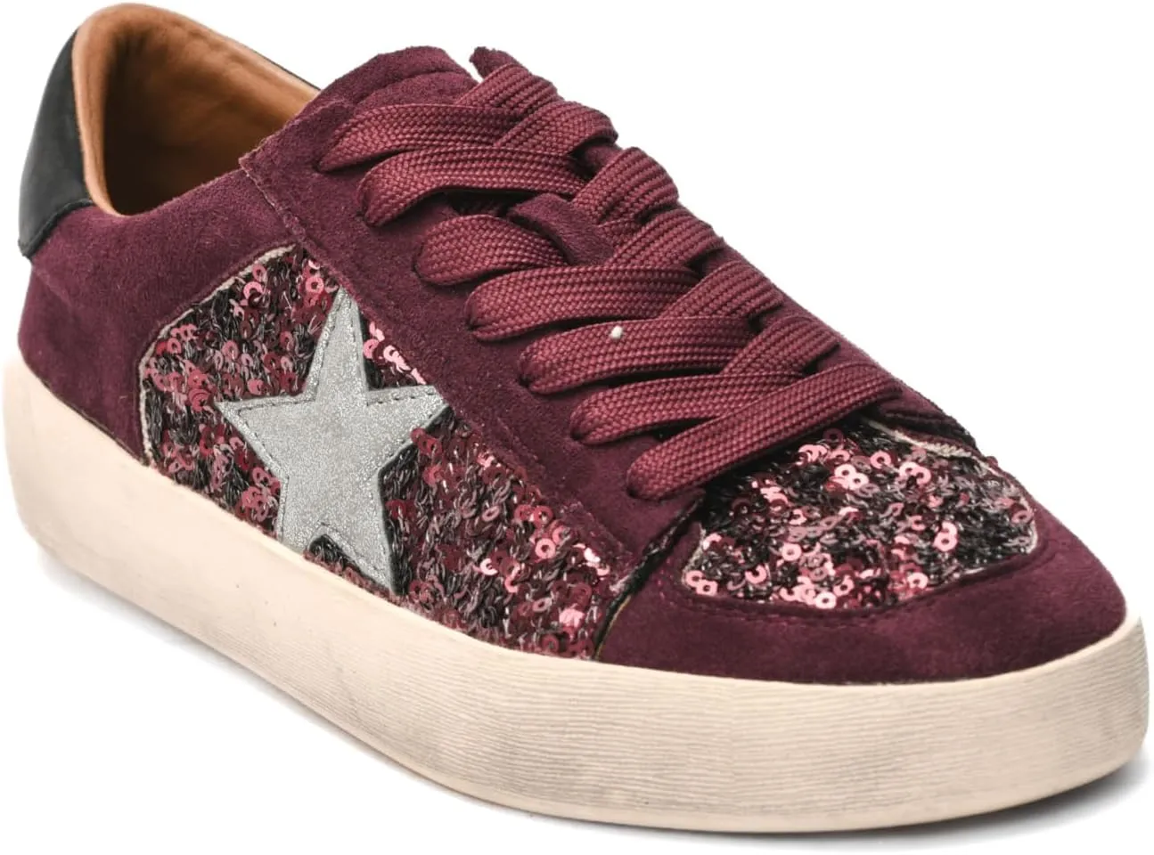 Corkys Footwear Hey Girl Womens Another Round Fashion Sneakers - Featuring a Star Patch and Studs On The Side, Lace-up Detail, and A Cushioned Footbed for All-Day Wear