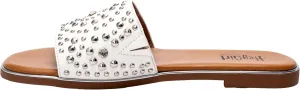 Corkys Footwear Hey Girl Womens Bail Money Sandal - Featuring a Studded Wide Strap With Elastic Gore, Metallic Rand Around the Bottom, and Cushioned Insoles