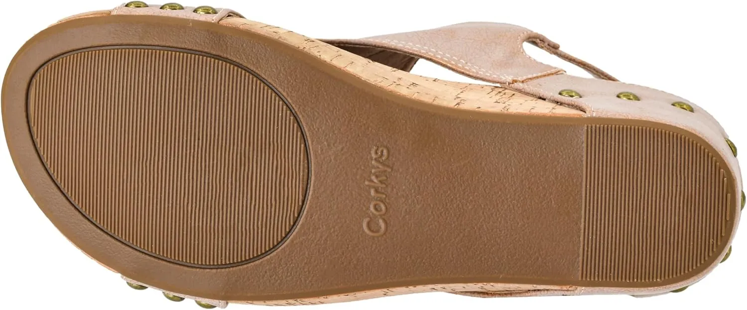 Corkys Footwear Womens Carley Wedges, Featuring Corkys EVA Foam Cushioned Insoles, A 2.5 Inch Heel, Lightweight For All Day Wear, And Hook And Loop Closure