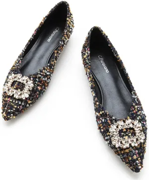 C.Paravano Women's Flats | Ballet Flats for Women | Pointed Toe Shoes for Women | Slip on Shoes Ballet Flats(Multi，Size 7.5)