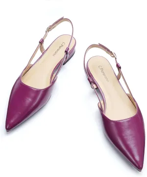 C.Paravano Women's Slingback Flats Pointed Toe Slingback Flats for Women Slingback Sandals Adjustable Ankle Strap Shoes