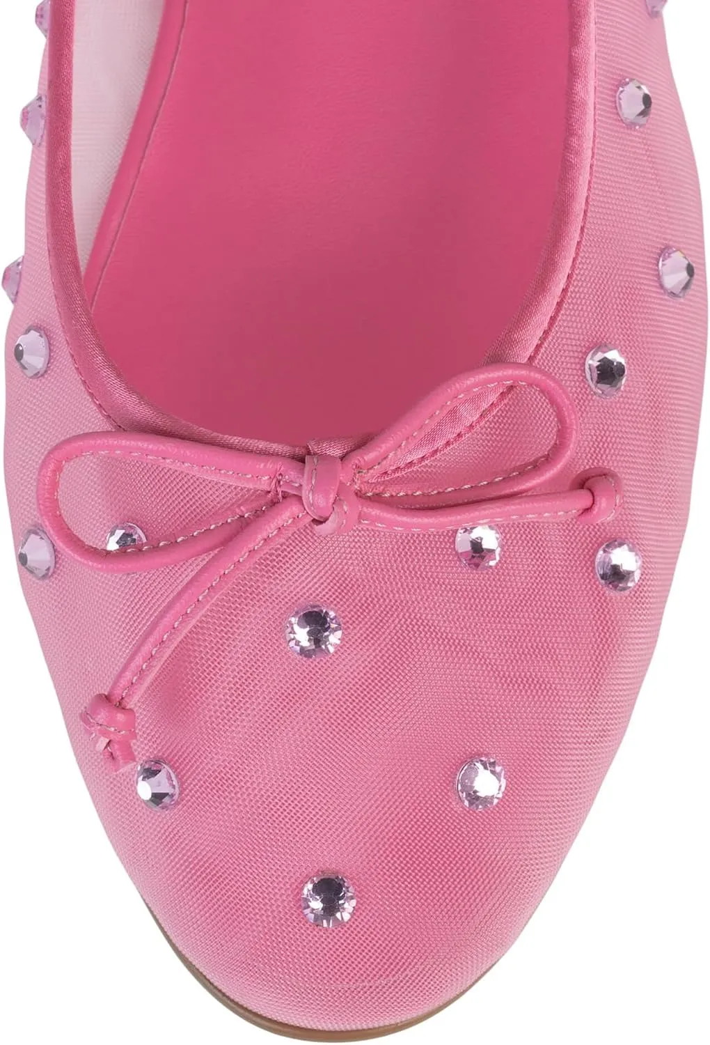 Crystal Mesh Ballet Flats for Women Stretch Band Snip Toe Ballerinas Flats Rhinestone Sparkly Mary Jane Flat Shoes