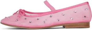 Crystal Mesh Ballet Flats for Women Stretch Band Snip Toe Ballerinas Flats Rhinestone Sparkly Mary Jane Flat Shoes