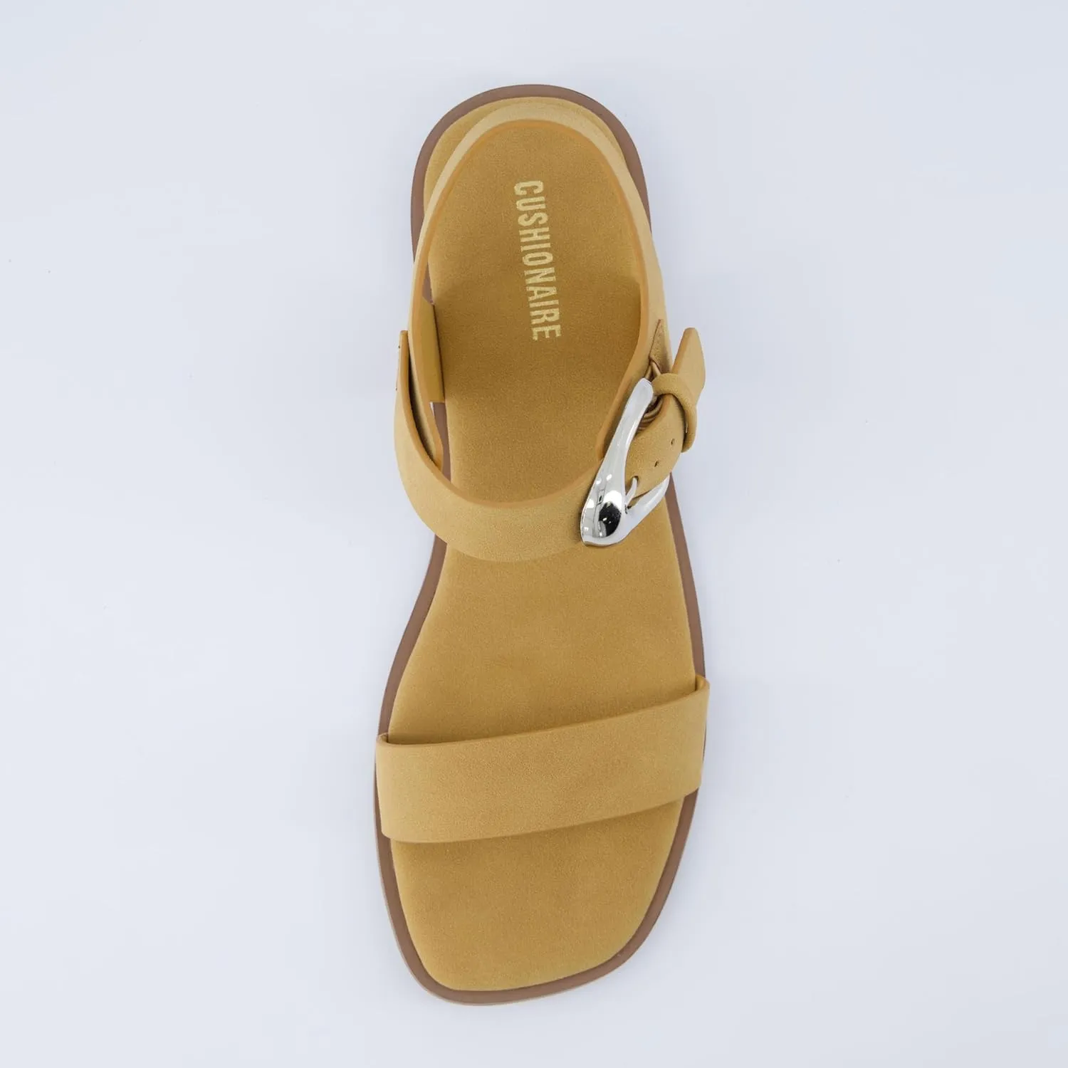 CUSHIONAIRE Cello Women's Ankle Strap Sandal With Cushioned Footbed and Adjustable Buckle