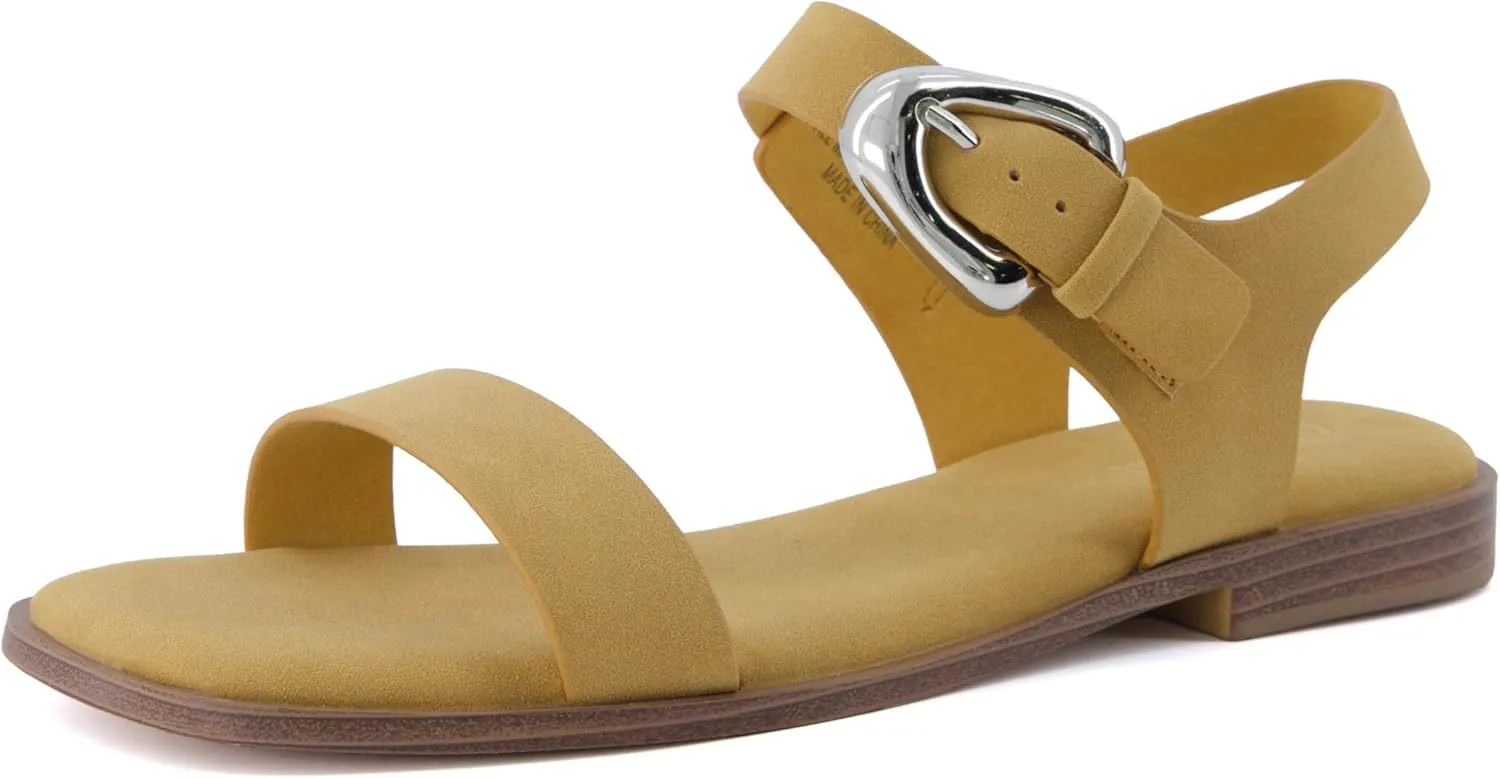 CUSHIONAIRE Cello Women's Ankle Strap Sandal With Cushioned Footbed and Adjustable Buckle