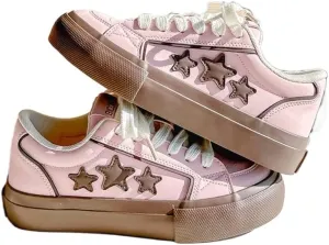Cute Shoes Teen Girls for School Trendy Y2K Summer Stars Chunky Platform Fashion Kawaii Sneakers Gifts for Women Daughter Granddaughter Rave Streetwear Parties Indoors Outdoors