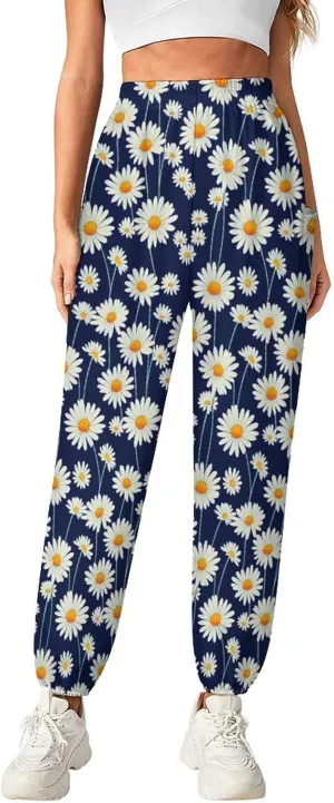 Daisy Print Yoga Bloomers Woman Hippie Harem Pant Lantern Pants Elastic Gym Leggings Loose Casual Sport Pants