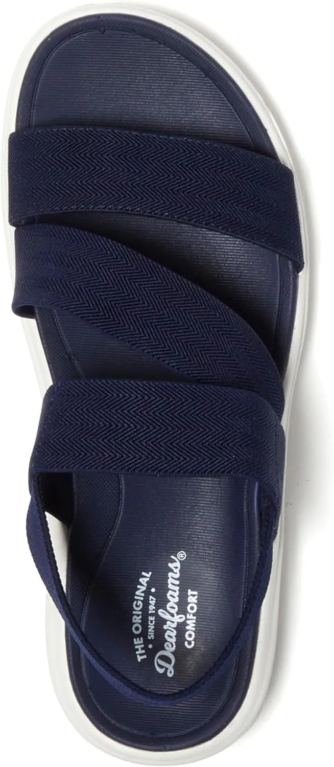 Dearfoams Women's Emilia Slip on Comfortable Cushioned Gore Lightweight Sandal Flat