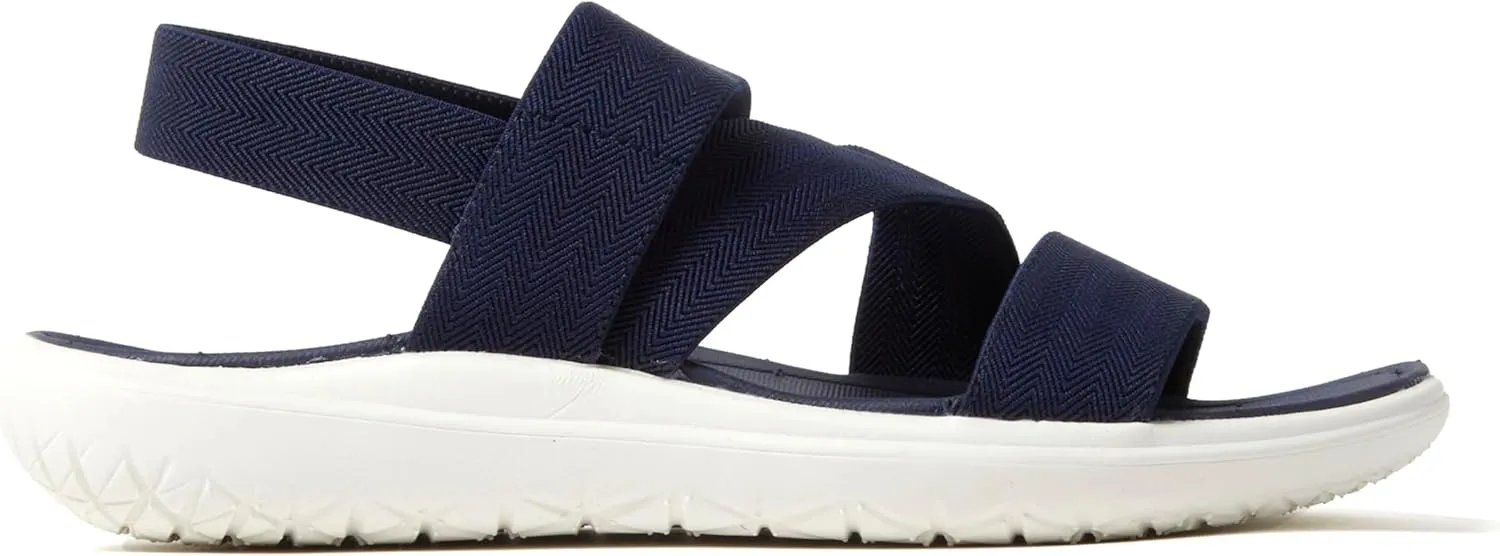 Dearfoams Women's Emilia Slip on Comfortable Cushioned Gore Lightweight Sandal Flat
