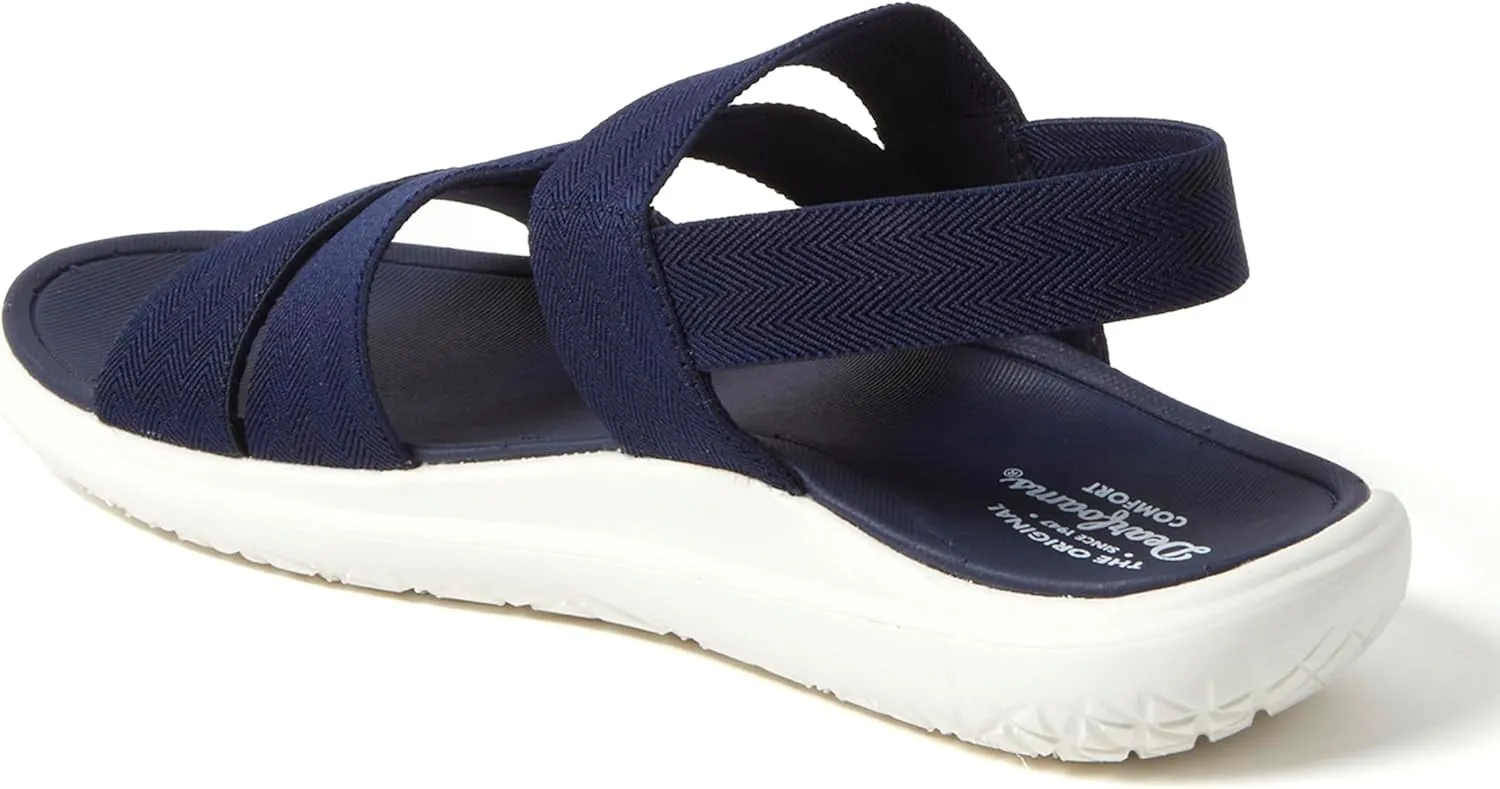 Dearfoams Women's Emilia Slip on Comfortable Cushioned Gore Lightweight Sandal Flat