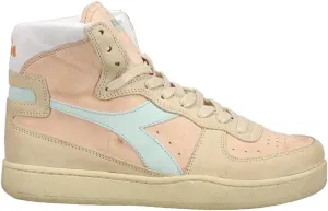 Diadora Mens Mi Basket Pigskin Used High Sneakers Shoes Casual - Pink