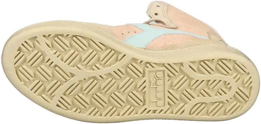 Diadora Mens Mi Basket Pigskin Used High Sneakers Shoes Casual - Pink