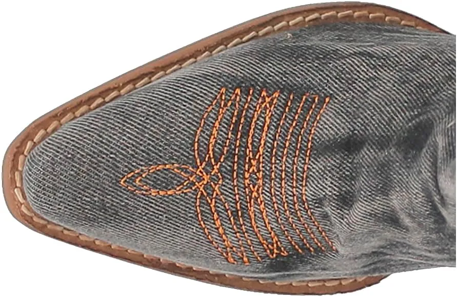 Dingo Womens Texas Tornado Embroidery Snip Toe Casual Boots Knee High Mid Heel 2-3" - Black, Orange