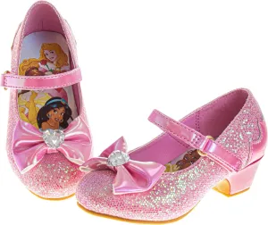 Disney Shoes - Girls Mary Jane Flat Pump Strap with Bow - Kids Character Princess Dress up Costume Flower School Party Flats Slip on - Toddler/Little Kid